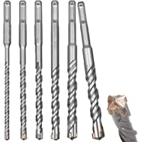 6 Piezas Brocas Hormigon- 6 8 10 12 14 16 mm x 160 mm Juego de Brocas de Martillo Premium para Baldosas de Cerámica y…
